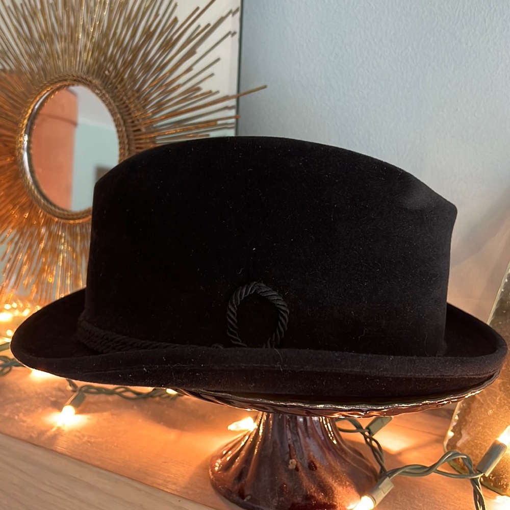 VTG Black Velvet Fedora Knox Hat